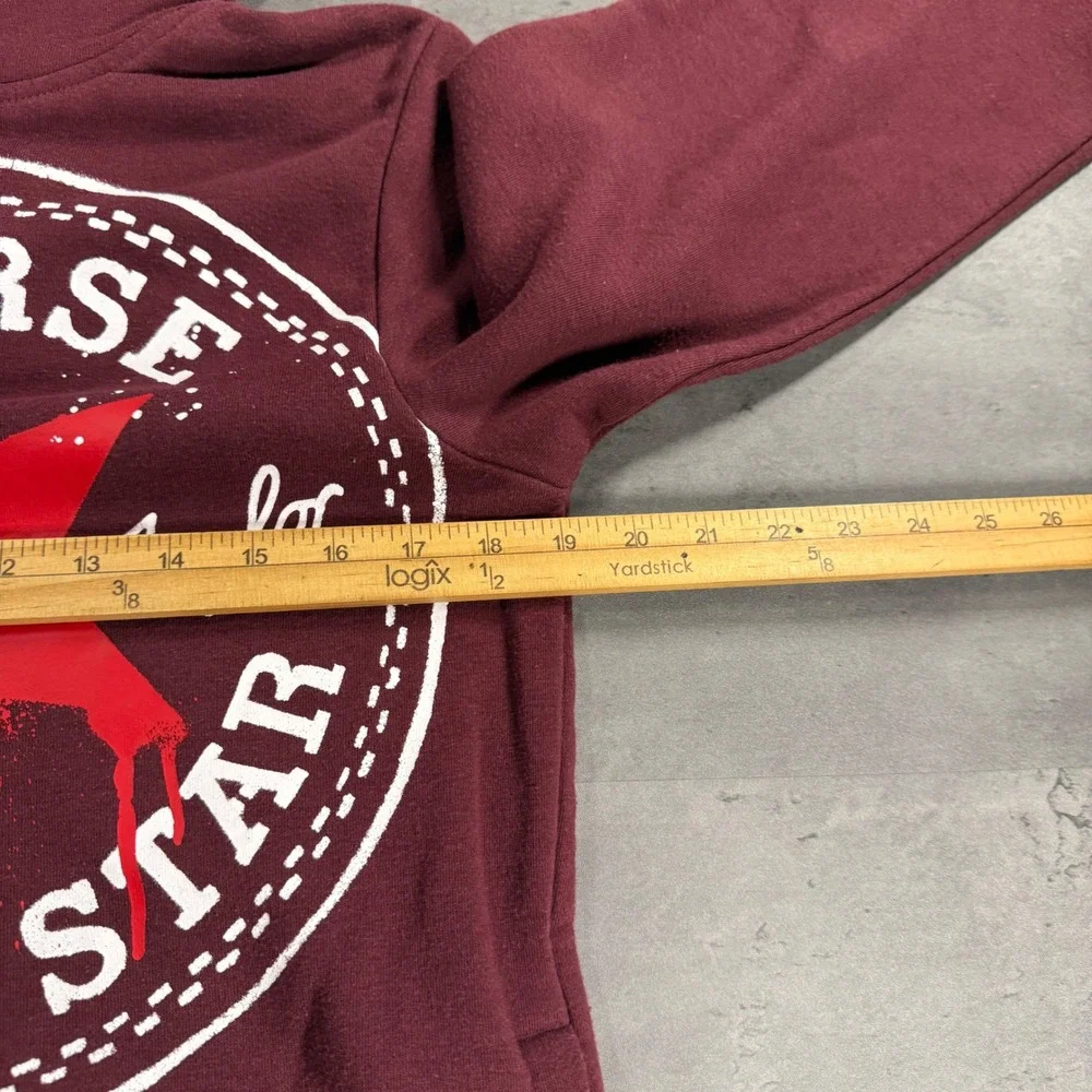 Converse Hoodie Kids XL Burgundy Maroon‎ Chuck Taylor All Star Graphic Pullover